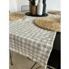 Tom Linen stolový behúň v prírodnej kárované farbe Velikost: 140x140