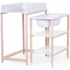 Súprava Childhome Natural/Alb Nesting Table a Caddy so stojanom