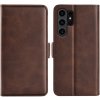 PROTEMIO 69257 SIDE Peňaženkové puzdro pre Samsung Galaxy S24 Ultra 5G tmavohnedé