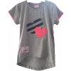 Dievčenské predĺžené tričko srdce Farba: Šedá, Veľkosť: 128