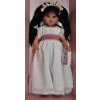 Realistická panenka SABRINA v bílých šatech - tmavé vlasy od firmy ASIVIL ze Španělska (Velikost 40 cm)