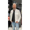 Max Original Leather Pánska kožená bunda AXEL white-black (5XL 66-68) - White/black - 5XL
