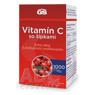 GS Vitamín C 1000 mg so šípkami tbl 100+20 (inov.2023) (120 ks)