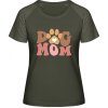 MyMate Predĺžené Tričko MY120 - Dizajn Psia mama s labkou - Olive / Heather Olive - XXL - Dámske