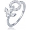 MINET JMAS0248SR - Elegantný strieborný prsteň kvet s bielymi zirkónmi 57 1.90 g