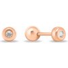 Brilio Silver Minimalistické pozlátené náušnice s čírymi zirkónmi EA926R 0,4 cm