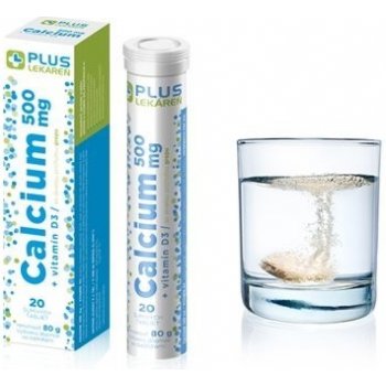 Plus Lekáreň Calcium 500 mg + Vitamin D3 20 ks eff
