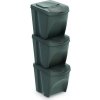 Prosperplast kôš na triedený odpad 3× 25 l PH Sivý