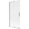 Mexen Velar 2-krídlový zasúvací vaňový paraván 95 x 150 cm, mráz, brúsený nikel - 896-095-000-31-97