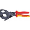 Kliešte na káble račnové Knipex 250 mm VDE 1000V 9536250 (Kliešte na káble 95 36 250)