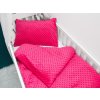 Biante Detské posteľné obliečky do postieľky Minky 3D bodky MKP-009 Fuchsiové Do postieľky 90x130 a 40x60 cm