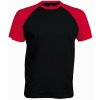 KARIBAN VINTAGE BASE BALL K330 / Pánske tričko - black/red XL