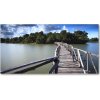 Foto obraz fotografie na skle drevený most 100x50 cm