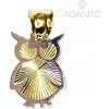 ADANITO BRP0392GS - Zlatý prívesok sova z kombinovaného zlata 0.59 g