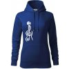 Husľový kľúč gitara - Mikina dámská Cape s kapucí - XL ( Kráľovská modrá )