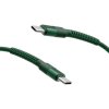 MobilNET KAB-0254-TYP-TYPEC Dátový a nabíjací pletený USB-CUSB-C, 3A, 60W, 1m, zelený