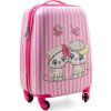 Rogal Ružový pásikavý kufor pre deti Kitty 25l