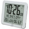 Rádiom riadené digitálne hodiny s budíkom JVD strieborné DH9335.1, 25cm