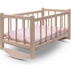 Drevená postieľka-kolíska pre bábiky s obliečkami Baby Mix -