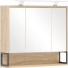 Zrkadlová skrinka s osvetlením Möbelpartner Limone 70 x 16 x 68 cm dub svetlý
