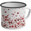 Hrnček plechový 350 ml - farebné srdiečka