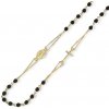 Retiazka zo žltého zlata- Ruženec s čiernym onýxom