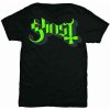 Ghost - Green and Grey Keyline Logo (Black) (tričko) Small