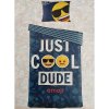 Posteľná bielizeň Emoji Just Cool Dude – 140 × 200 cm + 60 × 70 cm, modrá