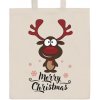 NEW BABY Bavlnená nákupná taška prírodná s potlačou Merry Christmas