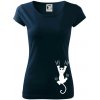 Mačka visiaca - Dámske tričko Pure - XS ( Tmavomodrá (veľmi tmavá - skoro čierna) )
