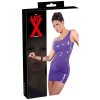 Late X Latexové mini šaty fialové S - priliehavý model