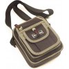 taška cez rameno David khaki (malá nylonová taška na osobné veci s khaki lemovaním)