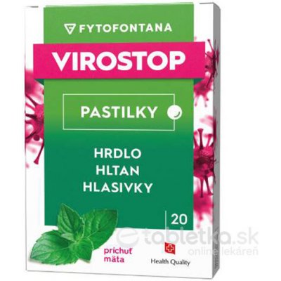 VIROSTOP pastilky na cmúľanie s príchuťou mäta 20ks