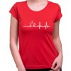 Fajntričko Tričko - EKG káva, Farba **červená**, Strih/ Variant Dámsky
