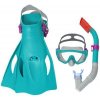 Okuliare Bestway® 25020 Sparkl Water, sada, šnorchlovacia, okuliare na potápanie s plutvami