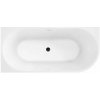 Rea Sydney Bellanto, akrylová rohová vaňa 1490x745x580 mm, ľavá verzia, biela lesklá s čiernou odtokovou krytkou, KPL-W6250