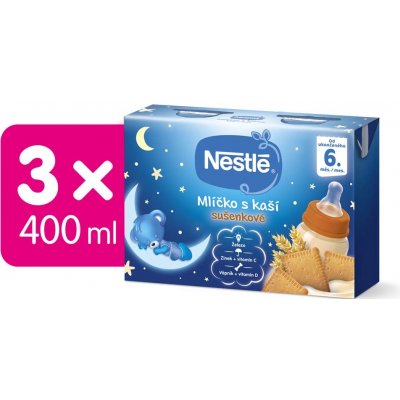 Nestlé 3x Mliečko s kašou banánové 2 x 200 ml