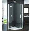 Ronal PUR P3P Štvrťkruhový kút s 1-krídl.dv., Ľavé, R50, 90x90x200cm, chróm, sklo Číre P3PG500901007