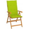 Skladacia záhradná stolička s poduškami teak / látka Dekorhome Svetlozelená