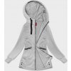 Svetlosivá dámska mikina so svetríkovou kapucňou (AMG-312A) odstíny šedé S (36)