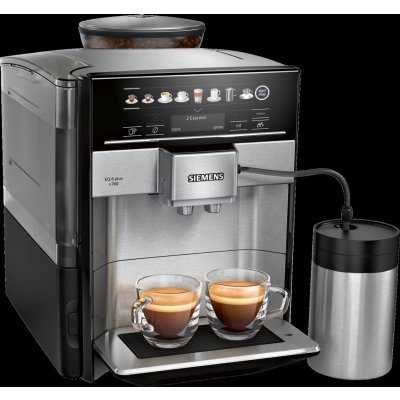 Siemens EQ.6 plus s700 - Espresso kávovar - 1,7 l - Zrnková káva - Zabudovaný mlynček - 1500 W - Čierna - Nerezová oceľ