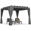 Garden Point terasová pergola Malaga 3x4 m so závesmi Antracitová