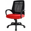 Kancelárska stolička so sieťovaným operadlom a červeným sedá