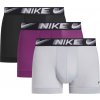 Pánska spodná bielizeň Nike, TRUNK 3PK fialová,sivá,čierna S