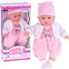 JOKO Interaktívna Bábika s látkovým bruškom, so zvukom, na batérie, ružová