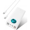 Baseus – power banka 4x USB, Type-C, Lightning, Micro-USB, rýchle nabíjanie, 65W, 26800mAh, kábel USB-C – biela