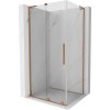 MEXEN/S - Velar L sprchovací kút, posuvné dvere 100 x 75, transparent, meď kartáčovaná 871-100-075-03-65