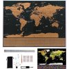 ISO Veľká stieracia mapa sveta s vlajkami Deluxe 82 x 59 cm s príslušenstvom čierna