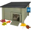 Domček pre ježka drevený do záhrady na zimu krabica 38x38 cm
