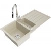 MEXEN/S MEXEN/S - Andres granitový drez s odkvapkávačom vrátane batérie Savita, béžová 6515-69-672601-00